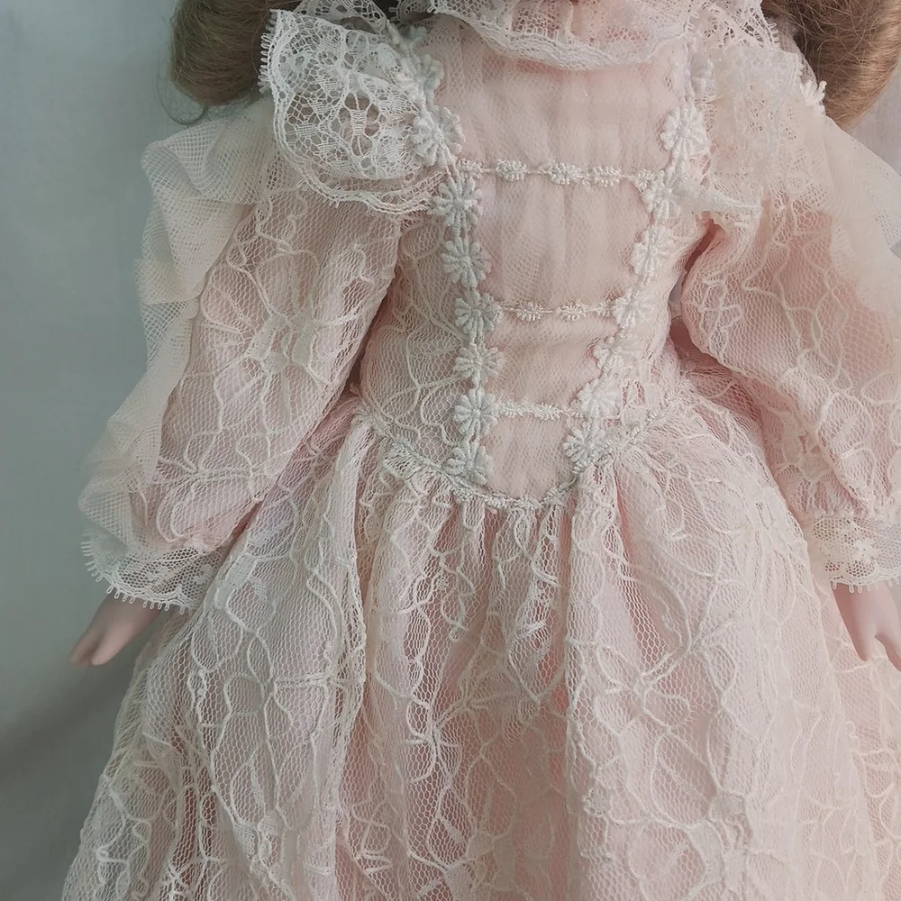 Vintage 1980s Bradley's Collectible Porcelain Doll 18